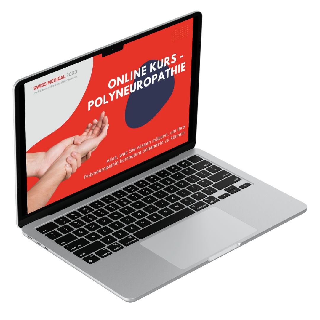 Onlinekurs Polyneuropathie Banner auf Laptopbildschirm