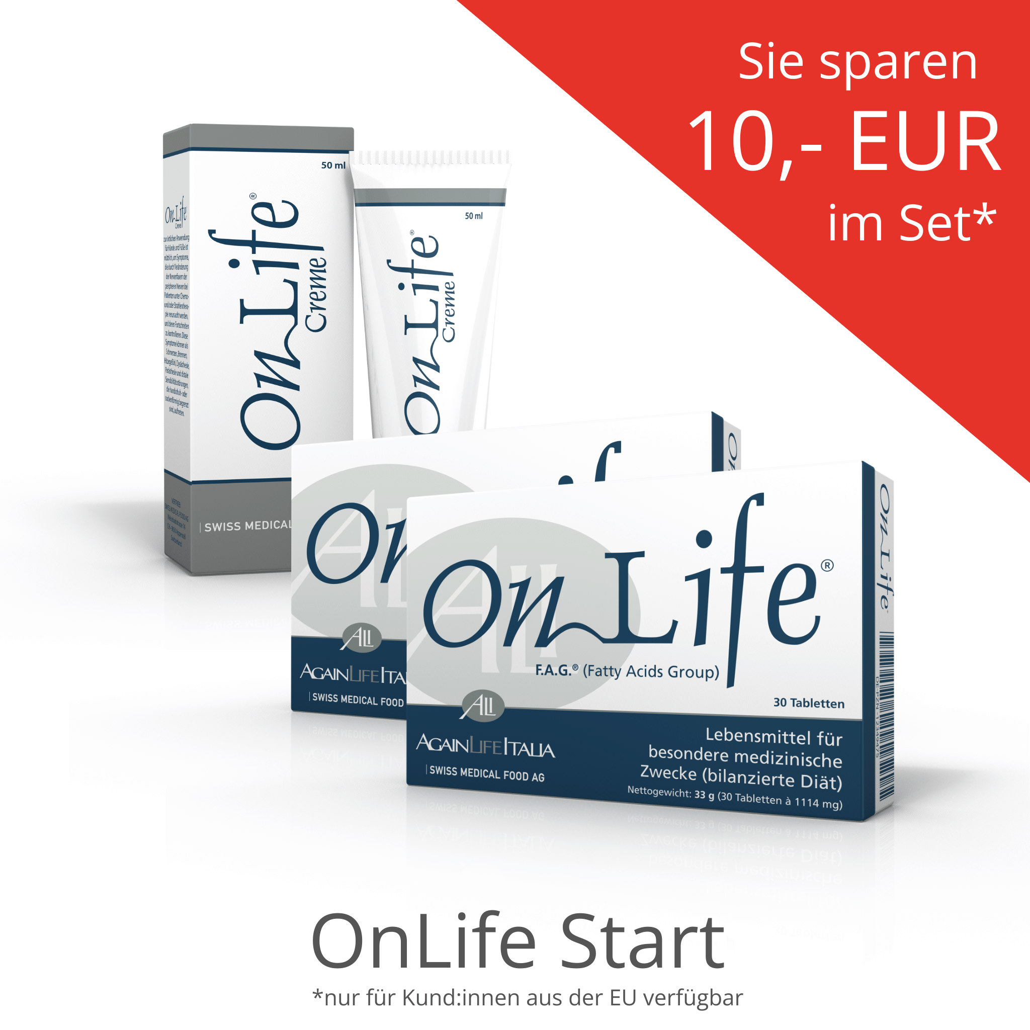 OnLife® Start mit 2x OnLife Tabletten und 1x OnLife Creme mit 10 Euro Rabatt gegenüber EInzelpreis