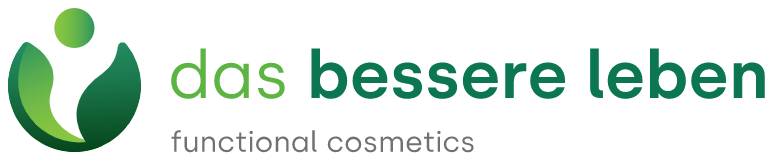 Logo das bessere Leben in hell und dunkelgrün, functional cosmetics
